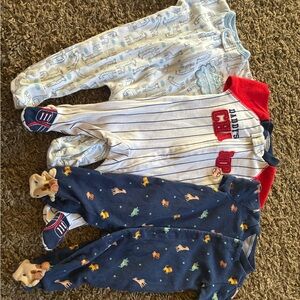 Swiggles Baby Pajamas - Blue and White